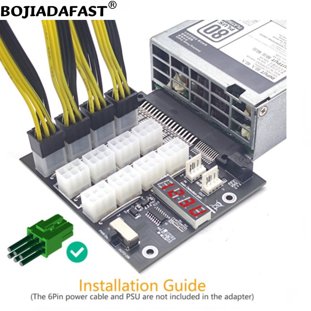 12-poorts PCIE 6-pins connecto - 2400W Server Psu Breakout Board recensie en prijs